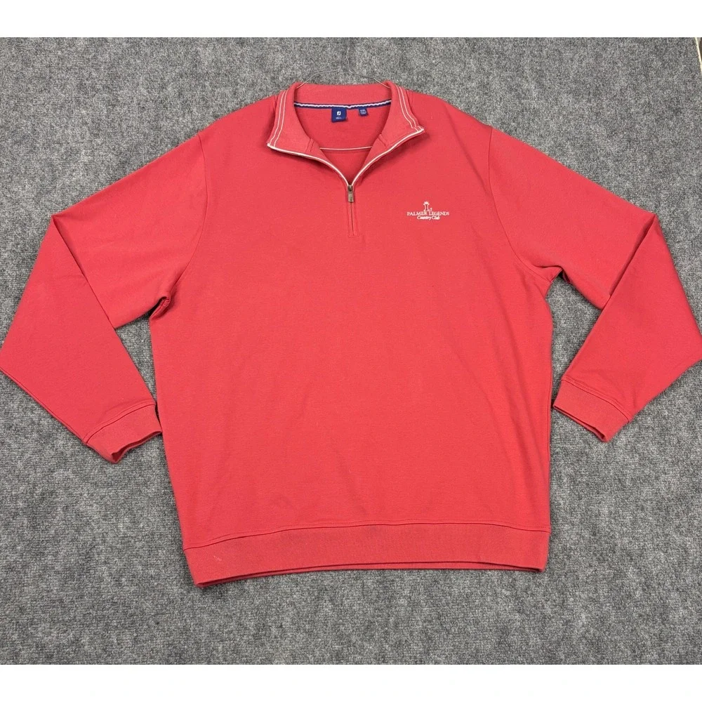 FootJoy 1857 Mens XXL Red Palmer Legends Country Club Quarter Zip Pullover